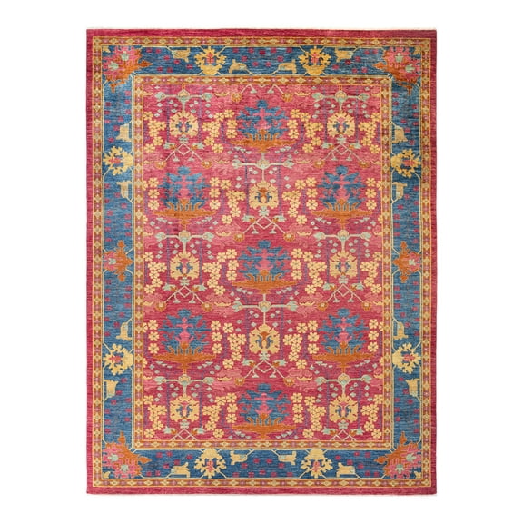 Arts & Crafts, One-of-a-Kind Hand-Knotted Area Rug - Purple, 10' 0" x 13' 7"