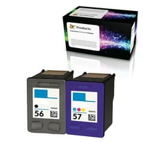 Remanufactured Compatible Ink Cartridge for HP 56 and HP 57 for PSC 1315 2410 Officejet 6110 Deskjet 450 PhotoSmart 7150 7260 Printers (1 Black 1 Color)