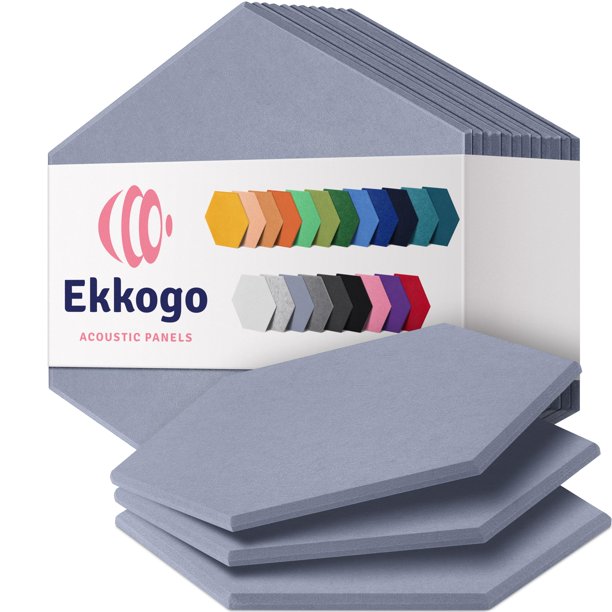Paneles de pared insonorizados Ekkogo Acoustic, paquete de 12, color gris oscuro