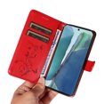 thumbnail image 2 of Allytech Wallet Case for Samsung Galaxy Note 20, PU Leather Butterfly Embossed Slim Flip Cover for Girls Women Shockproof Cards Holder Hand Wrist Phone Case for Galaxy Note 20 - Red, 2 of 8