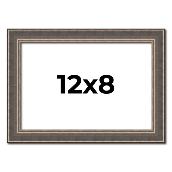 12x8 Frame Silver Real Wood Picture Frame Width 1.25 Inches | Interior Frame Depth 0.5 Inches |
