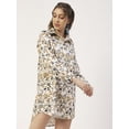 thumbnail image 3 of Moomaya Printed Womens Collared Long Shirt, Button Down Casual Summer Shirt Dress, 3 of 8