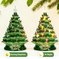 thumbnail image 3 of SUGIFT 15in Pre-Lit Hand-Painted Ceramic Tabletop Christmas Tree with 64 Lights - Green, 3 of 8