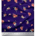 thumbnail image 1 of Soimoi Purple Velvet Fabric Leaves & Peony Floral Print Fabric by the Yard 58 Inch Wide, 1 of 3