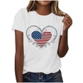 thumbnail image 2 of Xdegoge 4th of July Ornate Flag Heart Graphic T Shirt for Women Short Sleeve Crewneck Patriotic USA Stars and Stripes Summer Casual Loose Graphic Tees Tops, 2 of 6