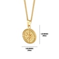 thumbnail image 5 of Men's Gold Compass Pendant & Curb Chain Stainless Steel Necklace Set, 5 of 6