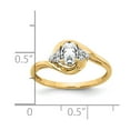 thumbnail image 3 of 14K Yellow Gold Ring Band with Stones (04) April White Topaz Oval Diamond Round, Size 6, 3 of 5