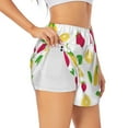 thumbnail image 2 of Disketp Strawberry and Lemon Print Women's Shorts Workout Shorts for Athletic Gym Running Shorts with Phone Pockets XX-Large, 2 of 8