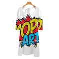 thumbnail image 3 of Robe Élégante Douce Pop Art Femme Coréenne Kawaii Col Carré Robe Colorée Rouge Jaune Noir, 3 of 4