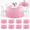 Baby Pink-60inch(8pack), variant on 6 Pack Burgundy Spandex Round Tablecloths For 72in Table Stretchy 132inch Fitted 6ft Cloths Wrinkle Free Maroon Cover With Skirt