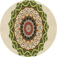 thumbnail image 1 of Ahgly Company Machine Washable Indoor Round Transitional Khaki Gold Area Rugs, 3' Round, 1 of 7