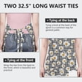 thumbnail image 6 of Black Daisy Flower Checkered Pattern Apron-Garden Aprons for Women with Pockets-Cotton Linen Waterproof Kitchen Cooking Gardening Aprons Adjustable for Kitchen,Cooking,BBQ and Salon 33x27 Inch, 6 of 7