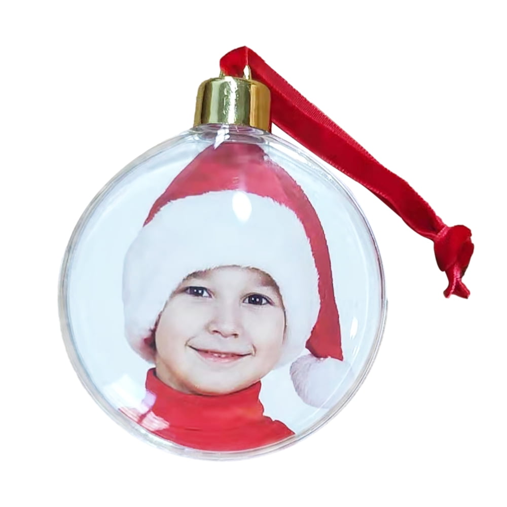 Photo Ornament Ball for Christmas Xmas Balls DIY Photo Hanging Clear