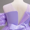 thumbnail image 4 of IFNWSV Girls Dresses Kids Solid Color Short Sleeve Dress Princess Dress for Purple 3-4Years, 4 of 6