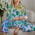 thumbnail image 6 of Fotbe Rainbow Glitter Pattern Long Sleeve Pajama Set for Women,Sleepwear Set,2-piece Loungewear Set,Soft PJs Comfy Nightwear with Pockets -Medium, 6 of 7