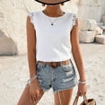 thumbnail image 5 of Babysbule Women's Lace Trim Sleeveless Tank Top Open Back V-Strap Casual Summer Blouse for Daily Dating Vacation and Party Wear, 5 of 5