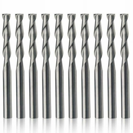 

BLUESON 10Pcs Cnc 1/8 Router Bits End Mill Flat Nose 2-Flute Milling Cutter 22Mm 38.5M