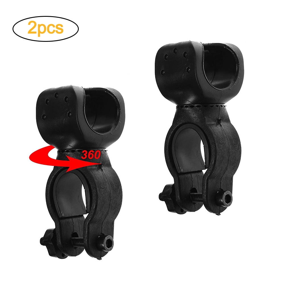 2pcs 360° Bike LED Flashlight Mount Holder Lamp Stand Bicycle Torch Clip Clamp