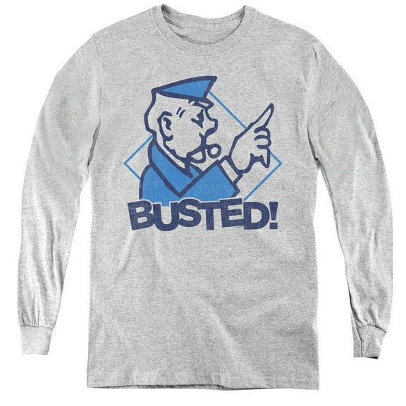 Monopoly Busted Youth Long Sleeve T-Shirt Athletic Heather