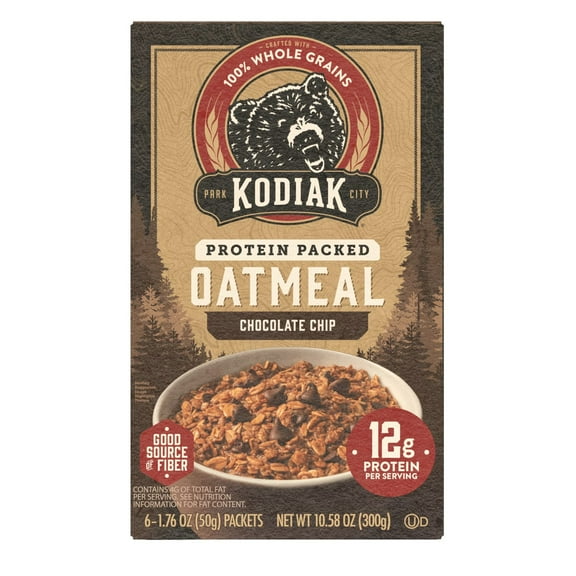 Kodiak Protein-Packed Chocolate Chip Instant Oatmeal Packets, 1.76 oz (6 Count)