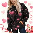 thumbnail image 2 of Lorytime Kid Girls Sweatshirts Hoodies Vintage Long Sleeve Pullover Heart Tops with Pocket Fashionable Outerwear, 2 of 6