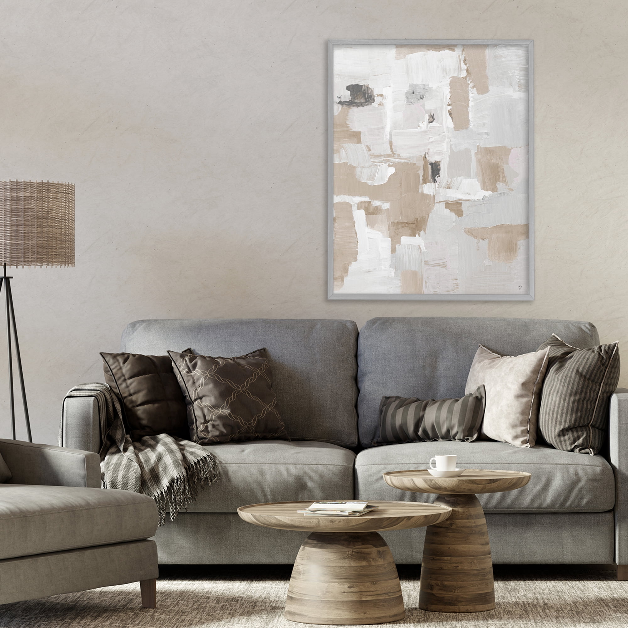 Stupell Industries Beige & White Peace Gray Framed Giclee Art, design by Lanie Loreth