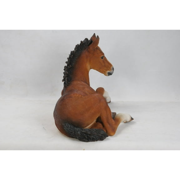 Hi-Line Gifts Horse Colt Laying Down Outdoor Garden Statue - 23.5"