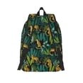 thumbnail image 2 of Lsque Jungle Leopard Yellow Pattern Canvas Daypack, Durable Backpack, High-quality Versatile Backpack,Vintage Compact Backpack-Medium, 2 of 6
