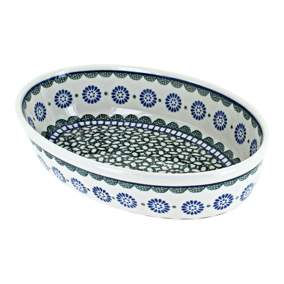 Blue Rose Polish Pottery Maia Small Oval Baking Dish