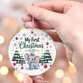 thumbnail image 4 of Cute Baby Elephant First Christmas Ornament 2025, Ornament Baby’s 1st Christmas Keepsake, Custom Name Text Birthday Christmas Ornament Gift for New Dad Mom Newborn, 4 of 5