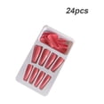thumbnail image 1 of 1 Set French Tip Press on Nails Simple Operation Coffin False Toe Files Glittery Stick Full Cover Ballet Style Beauty Tool DIY Decorations Type 6, 1 of 6
