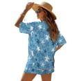 thumbnail image 2 of Xoenoiee Turtle Starfish Print 2 Piece Sets for Women Summer Oversized Short Sleeve Blouse and Shorts Lounge Sets Matching Outfits Clothing for Holiday Vacation, L, 2 of 7