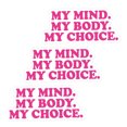 thumbnail image 3 of OULII 3Pcs Car Bumper My Mind My Body My Choice Sticker Pink PVC Rectangular, 3 of 8