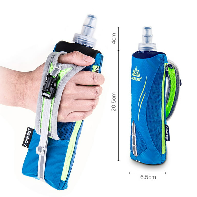 AONIJIE Quick Grip Running Handheld Water Bottle Adjustable with  500ml/16.9oz Soft Flask(Blue) 