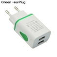 thumbnail image 1 of Dual USB Ports LED Light 5V 2.1A US/EU Plug Wall Home Travel Charger Adapter, 1 of 10