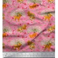 thumbnail image 1 of Soimoi Polyester Crepe Fabric Tree,Floral & Deer Animal Decor Fabric Printed Yard 52 Inch Wide, 1 of 1