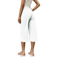 thumbnail image 6 of EHTMSAK Wide Leg Pants Women Palazzo Pants for Women Wide Leg Loose Comfy Lounge Workout Capri Sweatpants with Pockets White S, 6 of 7