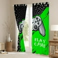 thumbnail image 3 of Feelyou Gaming Controller Kids Black Out Curtains, Green Abstract Curtains Pack of 2 (42x63 Each), Cartoon Video Game Lover Bedroom Curtains, Curtains and Drapes Room Decor, 3 of 6
