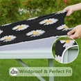 thumbnail image 6 of Fitted Tablecloth Square Waterproof with Rustic Daisy and Wildflowers, Boho Vintage Floral Design, Elastic Table Cover for Kitchen Camping, 6 of 6