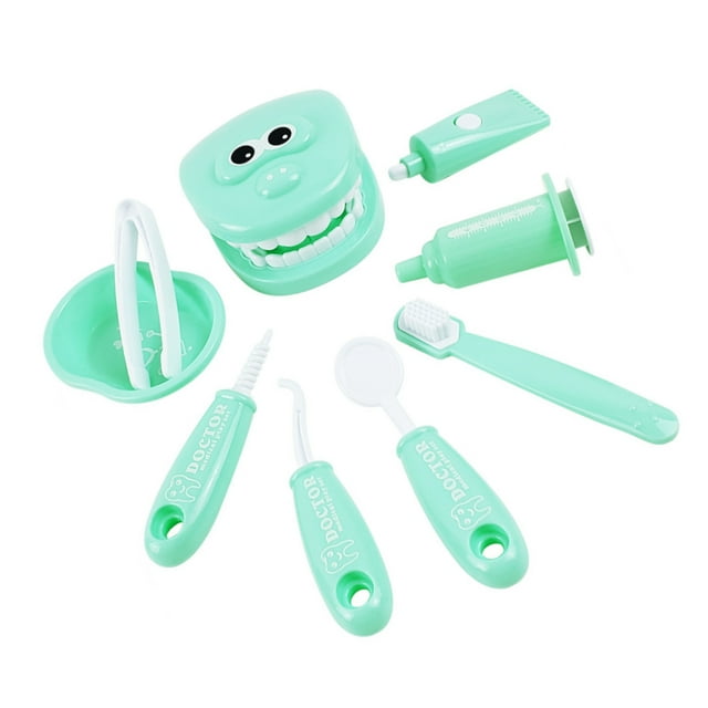 Vogacara Juego de 9 Uds. De dentistas para niños, juguetes para juego de imitación, modelo de juego de rol para médicos, juguetes educativos para Juguetes Educativos verde Vogacara FN007141-01