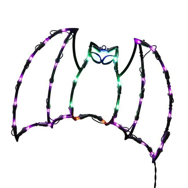 LED Bat Window Lighted Decor with Multi-Colored Lights, 16 x 13 in.