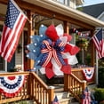 thumbnail image 2 of Virelaxpo 15.7In Independence Day Wreath Red White Blue Petal Style Home Decor Stair Railing Mantel Dining Table 4th of July, 2 of 6