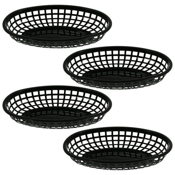 4 unids Bandejas de bocadillos de plástico Canastas de almacenamiento de la cesta de frutas de plástico Cestas de almacenamiento de verduras