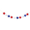 4Th Of July Garland, Patriotic Wood Bead Banner, 7.2Ft Red White Blue ...