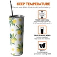 thumbnail image 6 of Lemon Travel Coffee Mug with Lid Straw Stainless Steel Cup 20oz Tumbler for Home Office Supplies, 6 of 7