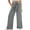 Gray, variant on Girls Dress Pants with Bow Belt Solid Wide Leg Palazzo Lounge Pants High Waisted Front Tie Elastic Waist Baggy Trousers with Pockets Army Green