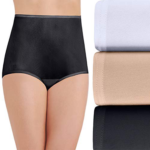 Vanity Fair womens Perfectly Yours Traditional Nylon Panties briefs underwear, 3 Pack White