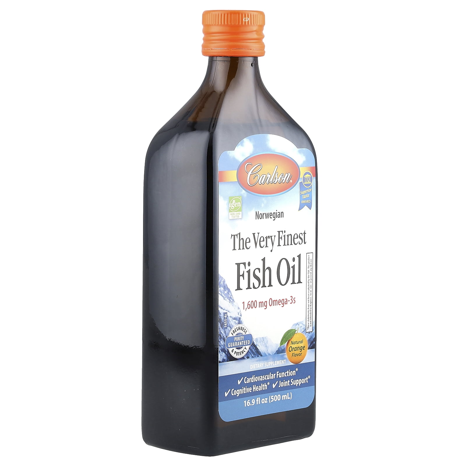 Carlson Labs The Very Finest Fish Oil Liquid, Orange, 16.9 oz.