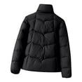 thumbnail image 3 of Itsame Women Puffer Jackets Winter Coats Solid Color Casual Zipper Cotton for Women Waterproof Jacket Black Size 3XL, 3 of 6