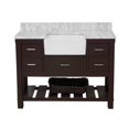 thumbnail image 3 of Charlotte 48" Farmhouse Bathroom Vanity with Chocolate Cabinet and Carrara Marble Top, 3 of 6